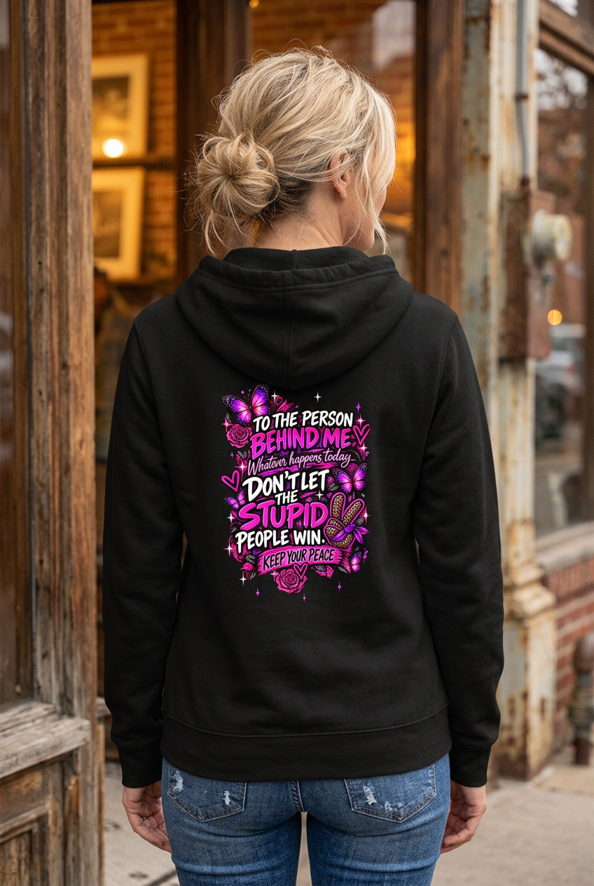 Black hoodie back product photo