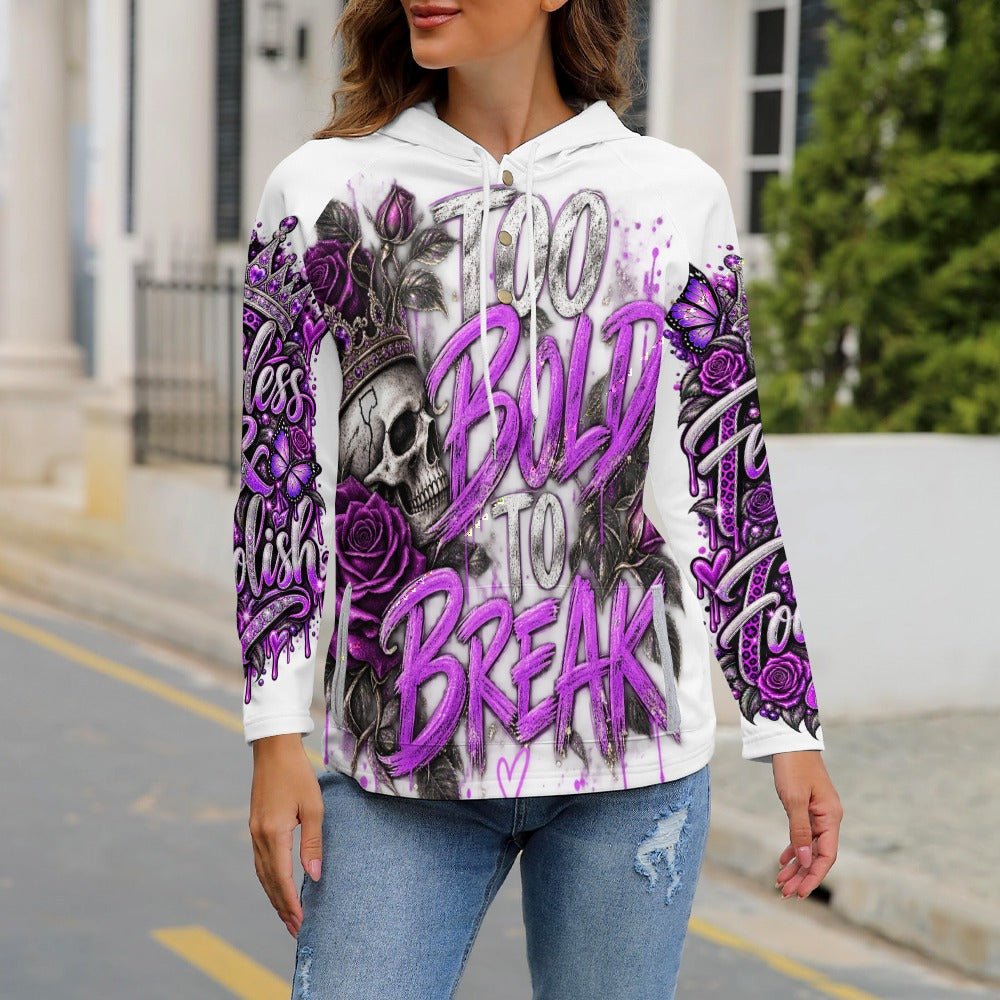 Too Bold to Break – Button-Up Hoodie